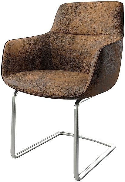 DELIFE Polsterstuhl Pejo-Flex, Freischwinger rund Edelstahl günstig online kaufen