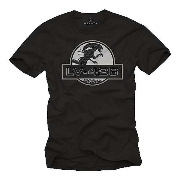 MAKAYA Print-Shirt Herren Vintage Alien Motiv LV 426 Ufo Gamer Gaming Aufdr günstig online kaufen