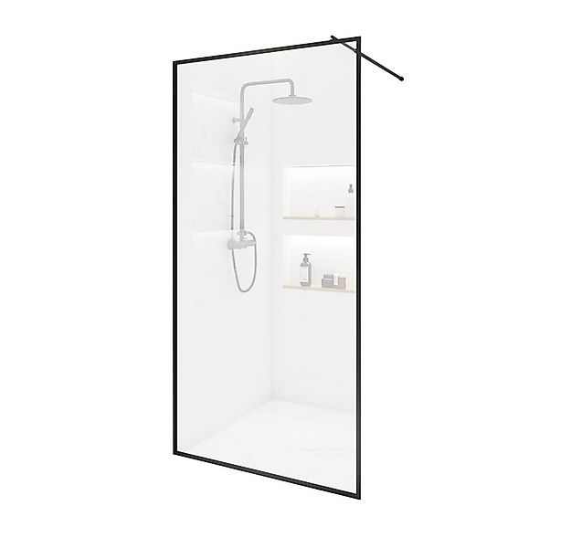 HOME DELUXE Duschwand Duschabtrennung BAKI Schwarzer Rahmen, Einscheibensic günstig online kaufen