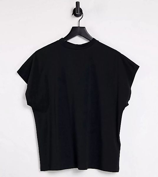 Noisy May Tall – Hochgeschlossenes T-Shirt in Schwarz günstig online kaufen
