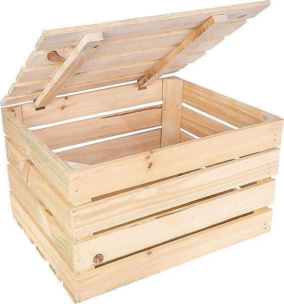 Creative Deco Aufbewahrungsbox Holztruhe Holzkiste mit Deckel Spielzeugkist günstig online kaufen