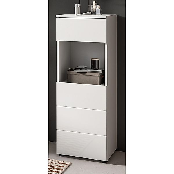 Inn.Furn Badezimmer Kommode in Weiß Hochglanz 38 x 106 cm Larik günstig online kaufen