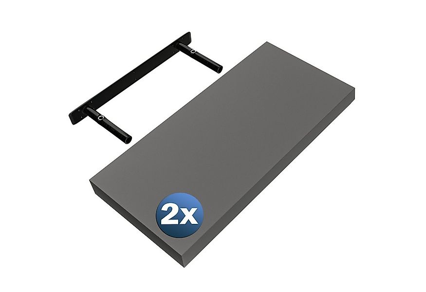 Casaria Wandregal, Grau Hängeregal mit Halterung 15kg Tragkraft Küche Matt günstig online kaufen