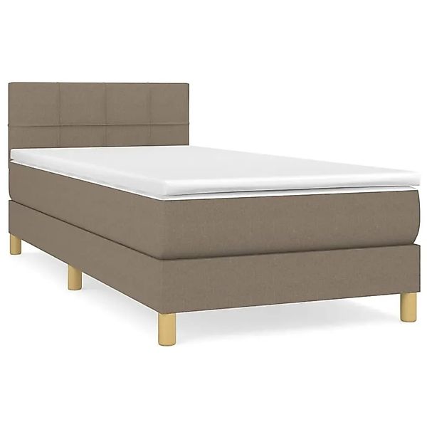 vidaXL Boxspringbett mit Matratze Taupe 90x200 cm Stoff1389179 günstig online kaufen