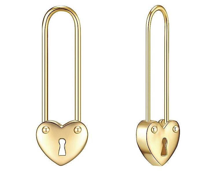 Lulu & Jane Paar Ohrhänger Herz gelbgold günstig online kaufen