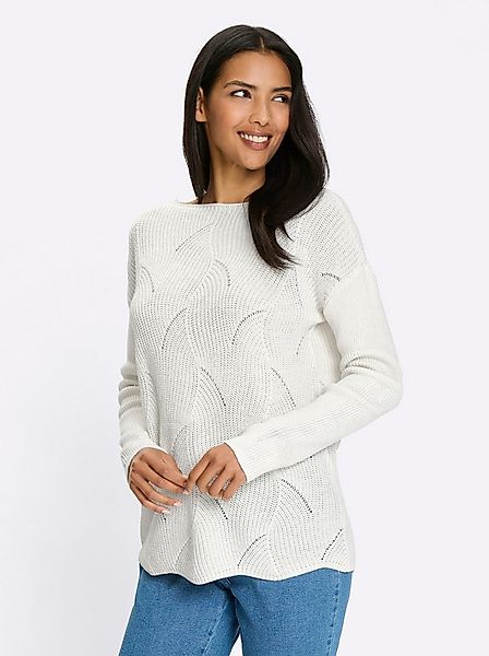 Sieh an! Strickpullover U-Boot-Pullover Langarm Struktur günstig online kaufen