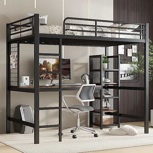 Merax Hochbett (1-St., Jugendbett Eisenbett Metallbett günstig online kaufen