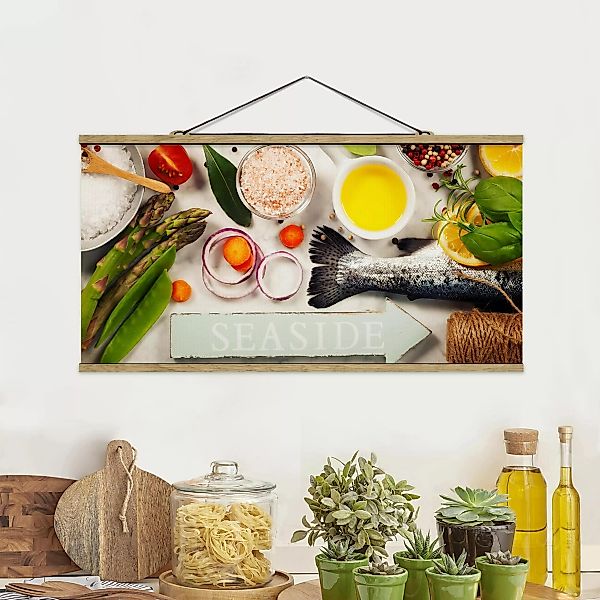 Stoffbild Küche mit Posterleisten - Querformat Seaside günstig online kaufen