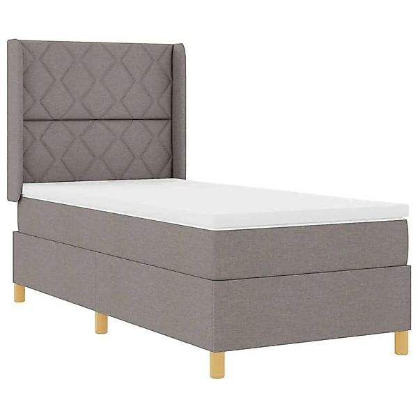 vidaXL Boxspringbett mit Matratze Taupe 100 x 200 cm Stoff 3343746 günstig online kaufen