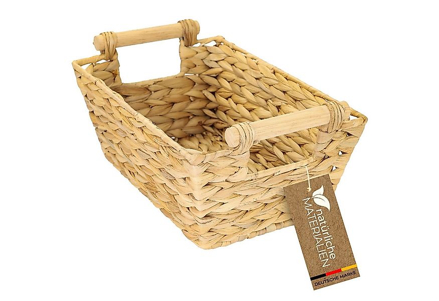 HMF Aufbewahrungskorb Aufbewahrungskorb mit Holzgriffen, Korb geflochten au günstig online kaufen