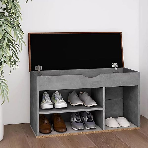 Schuhbank Mit Kissen Betongrau 80x30x47 Cm Spanplatte günstig online kaufen