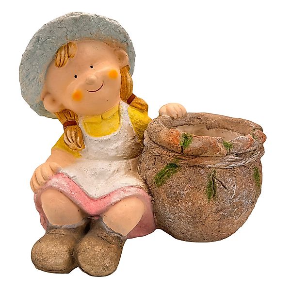 Online-Fuchs Gartenfigur süßes Mädchen mit Blumentopf günstig online kaufen