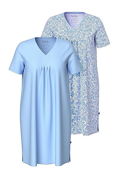 Ulla Popken Bigshirt Bigshirts 2er-Pack uni/bedruckt V-Ausschnitt günstig online kaufen