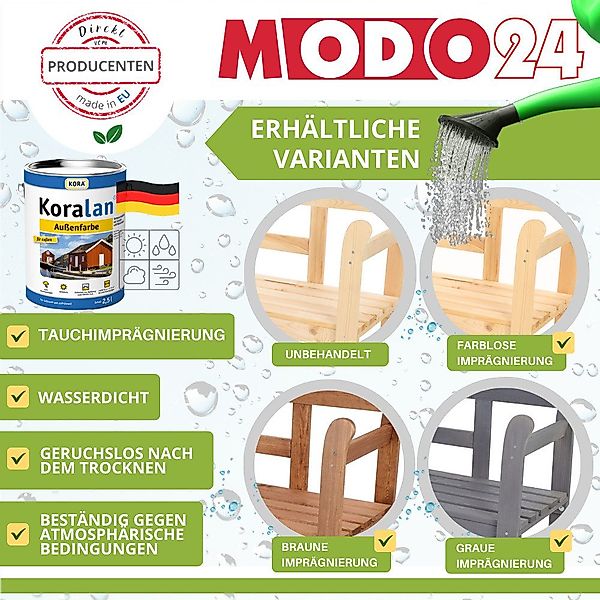 Modo24 Gartenbank LG01 Parkbank, Gartenmöbel, Sitzbank, Bank Friesenbank, H günstig online kaufen