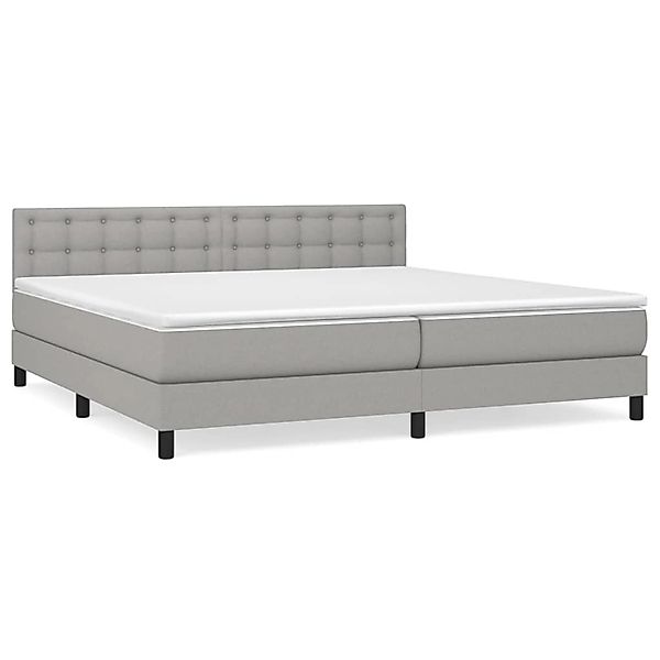 Vidaxl Boxspringbett Mit Matratze Hellgrau 200x200 Cm Stoff günstig online kaufen