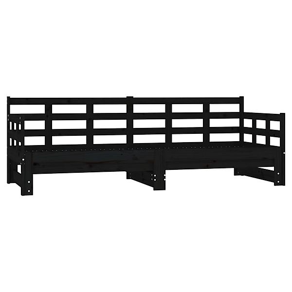Vidaxl Tagesbett Ausziehbar Schwarz Massivholz Kiefer 2x(90x200) Cm günstig online kaufen