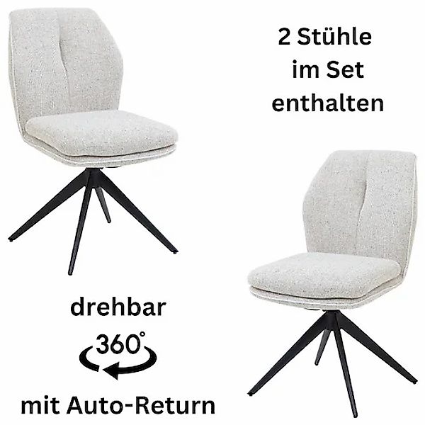 Stolkom Armlehnstuhl »Enja«, (Set), 2 St., Stoffbezug, 360 grad drehbar mit günstig online kaufen