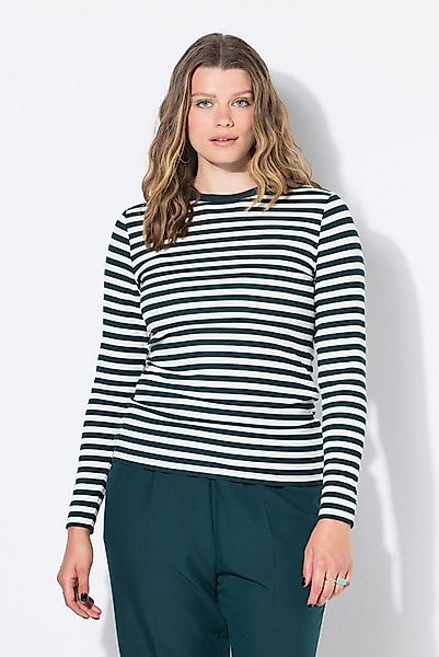 Studio Untold Longsleeve Shirt Slim Shape Ringel Rippjersey Langarm günstig online kaufen