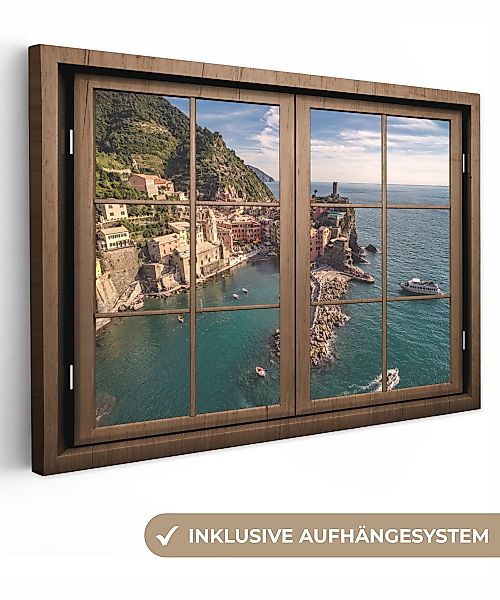 OneMillionCanvasses® Leinwandbild Fensterblick - Fenster - günstig online kaufen