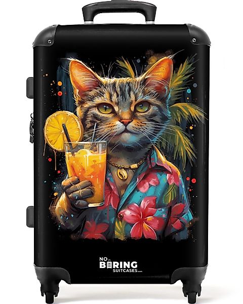NoBoringSuitcases.com© Hartschalen-Trolley Katze im tropischen Streetart-St günstig online kaufen