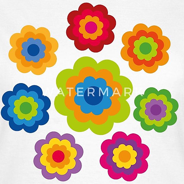 Spreadshirt T-Shirt 70er Jahre Hippie Flower günstig online kaufen