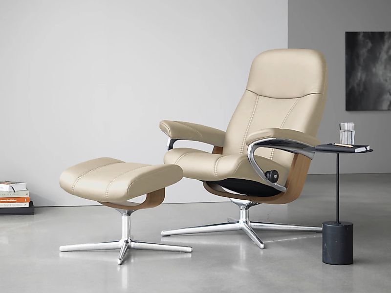 Stressless Relaxsessel "Consul" mit Cross Base, Größe S, M & L, Holzakzent günstig online kaufen