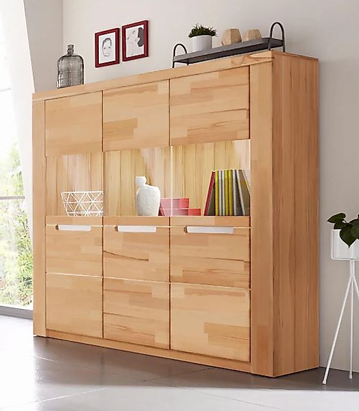 Home affaire Highboard "Kolding", Breite 140 cm mit 3 Glastüren günstig online kaufen