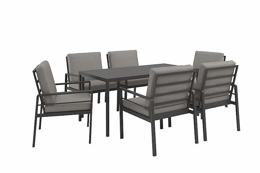 KONIFERA Garten-Essgruppe ""New Jersey"" Set, 6 Sessel, Tisch 80x160x71 cm, günstig online kaufen