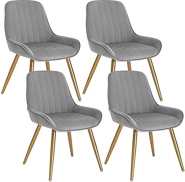 EUGAD Esszimmerstuhl (4 St), Retro, Sitzfläche aus Samt, mit Metallbeine günstig online kaufen