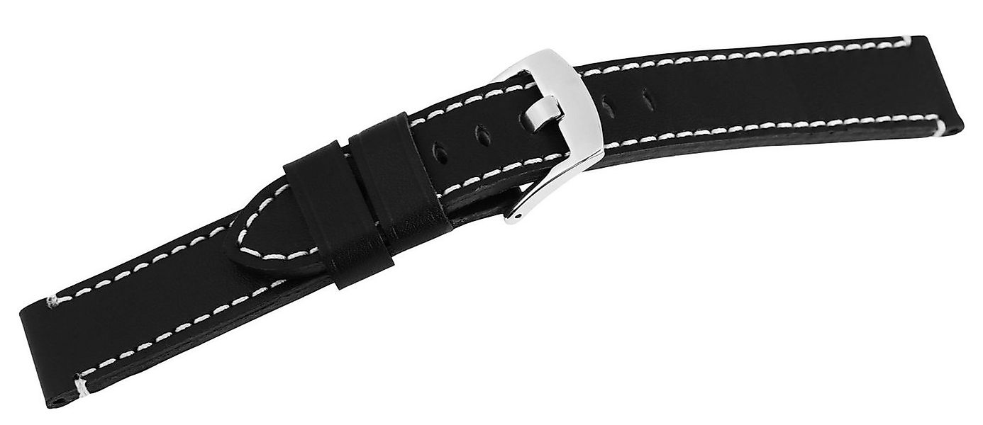 STEINMEISTER Uhrenarmband LB0038 Echtleder-Uhrenarmband, schwarz, weiße Nah günstig online kaufen