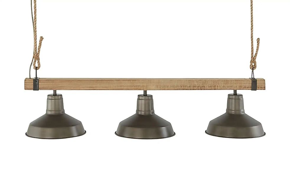 Pendelleuchte  3-flammig  schwarz/Holz mit Tau  Max ¦ schwarz ¦ Maße (cm): günstig online kaufen