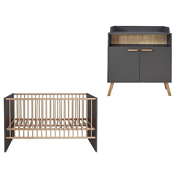 trendteam Babymöbel-Set, Babyzimmer-Set Babybett und Wickelkommode günstig online kaufen