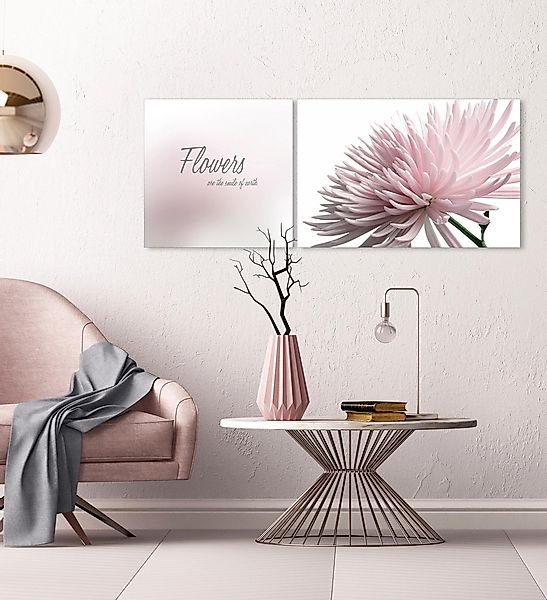 queence Leinwandbild »Flowers«, Blumen-Blumenbilder-Kunst-Modern-Spa-Spa Bi günstig online kaufen