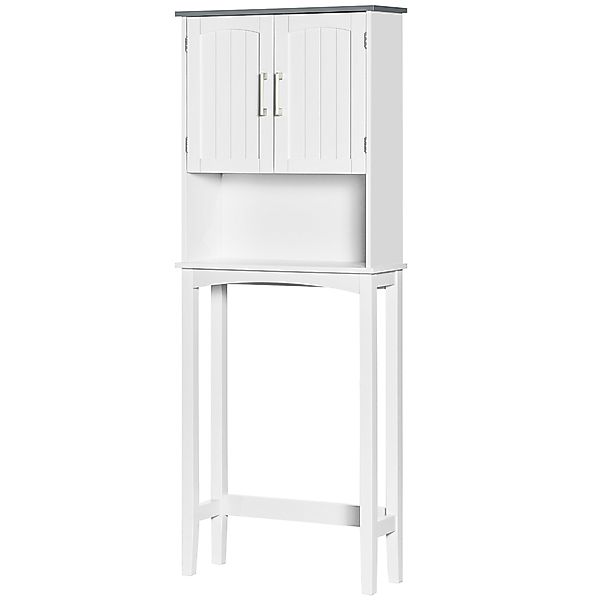 kleankin WC-Regal über Toilette Badezimmerregal mit doppelter Tür, verstell günstig online kaufen