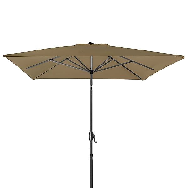 Derby Marktschirm 200 cm x 240 cm Greige mit Kurbelmechanik günstig online kaufen