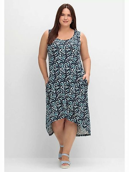 Sheego Jerseykleid Große Größen mit Blätterdruck und Taschen günstig online kaufen