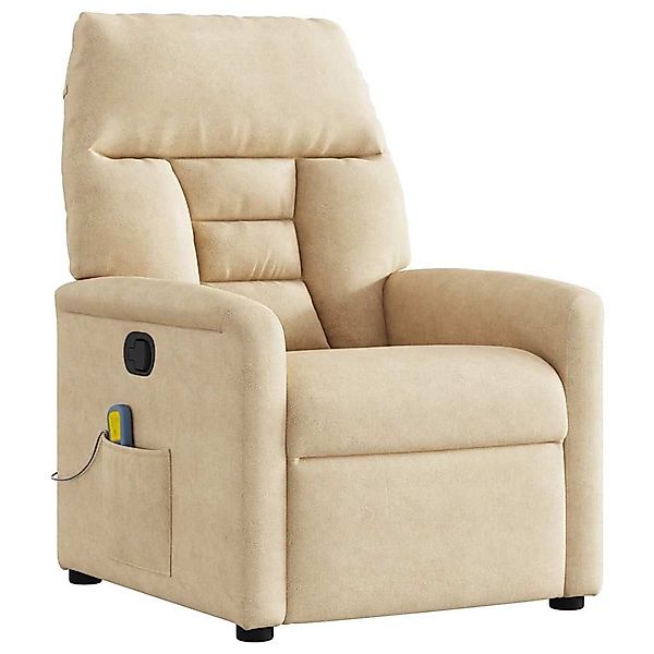 vidaXL Sessel Massagesessel Creme Mikrofasergewebe (1-St) günstig online kaufen