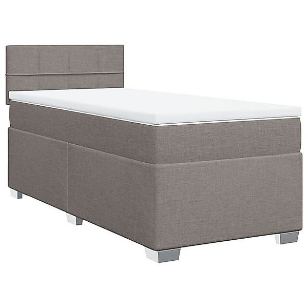 vidaXL Bett Boxspringbett mit Matratze Taupe 90x200 cm Stoff günstig online kaufen