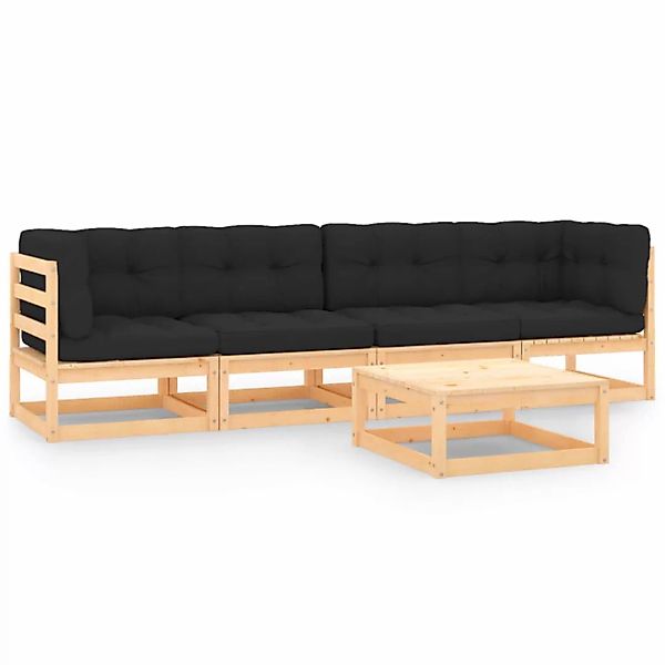 5-tlg. Garten-lounge-set Mit Kissen Massivholz Kiefer günstig online kaufen