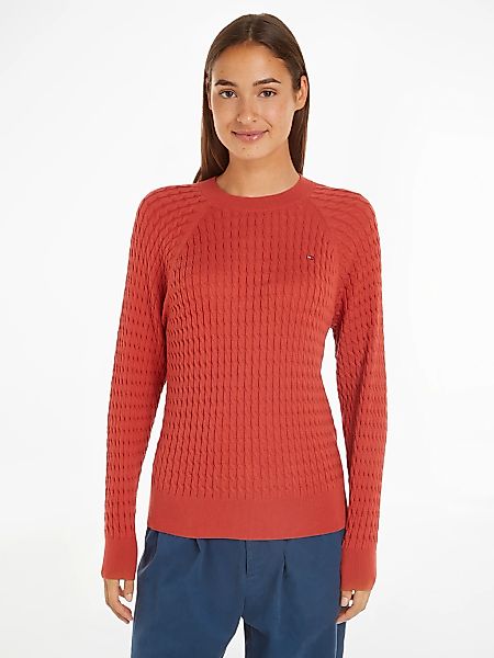 Tommy Hilfiger Rundhalspullover "CO CABLE C-NK SWEATER", mit Zopfmuster günstig online kaufen