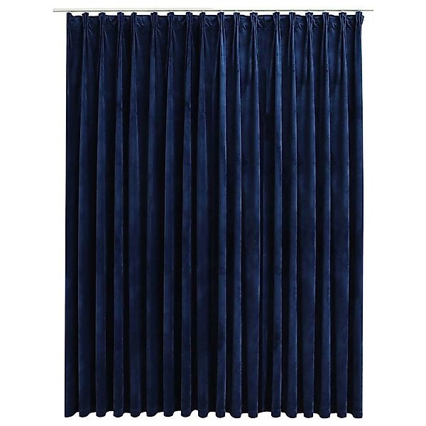 vidaXL Verdunkelungsvorhang mit Haken Samt Dunkelblau 290 x 245 cm 134535 günstig online kaufen