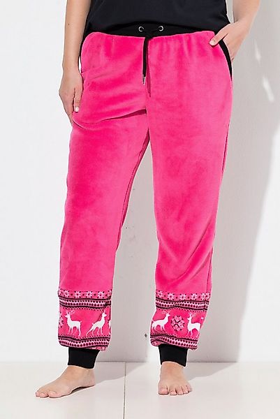 Ulla Popken Homewearhose Homewear-Hose Plüsch Norweger Elastikbund günstig online kaufen