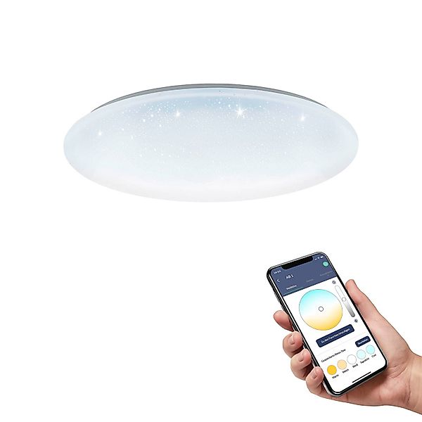 EGLO connect Deckenlampe Totari-Z, Ø56cm, 32W,Kristalleffekt günstig online kaufen