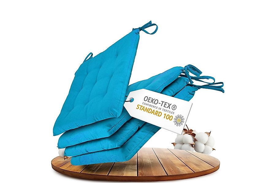 Gräfenstayn Stuhlkissen Sitzkissen 40x40cm Haltebänder Indoor Outdoor, robu günstig online kaufen