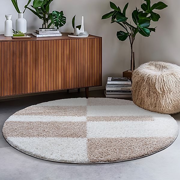 Sanat Hochflor-Teppich »Milano 1254«, rund, 30 mm Höhe, Hochflor, Wohnzimme günstig online kaufen