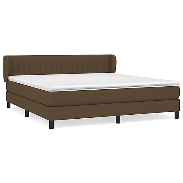 vidaXL Boxspringbett, Boxbett mit Matratze Dunkelbraun 180x200 cm Stoff günstig online kaufen