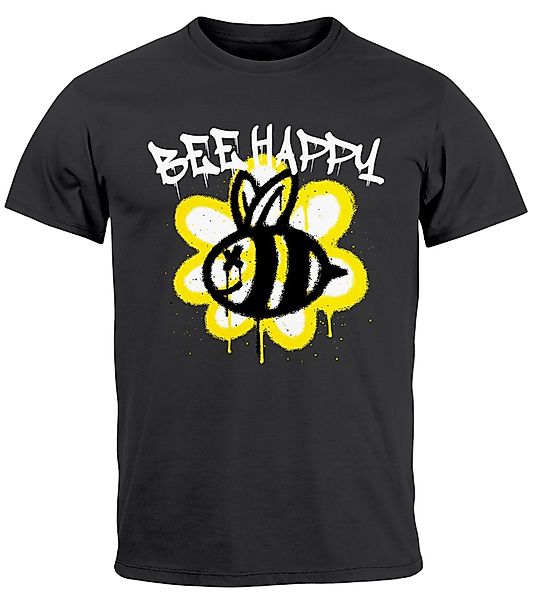 Neverless Print-Shirt Herren T-Shirt Aufdruck Bee günstig online kaufen