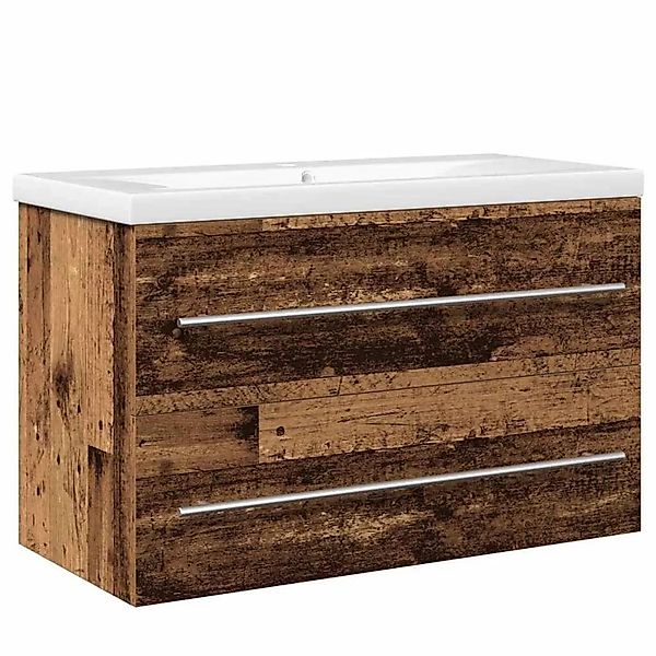 vidaXL Waschbeckenschrank Wandmontiert 2-Tlg Altholz 80 x 38,5 x 48 cm 3333 günstig online kaufen