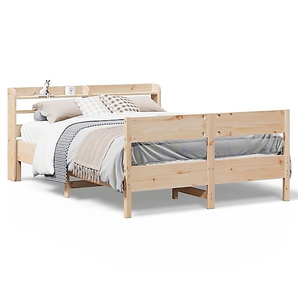 vidaXL Massivholzbett ohne Matratze 135x190 cm Kiefernholz 3306942 günstig online kaufen