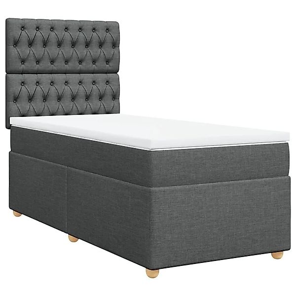 vidaXL Boxspringbett mit Matratze Dunkelgrau 90x190 cm Stoff 3293443 günstig online kaufen